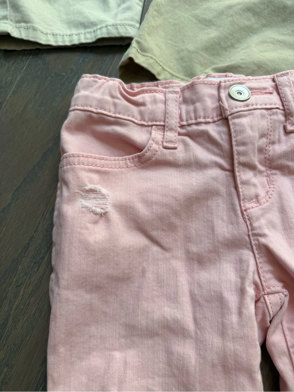 Girls kids shorts lot bundle sz 6 Pastel colors tan beige school summer